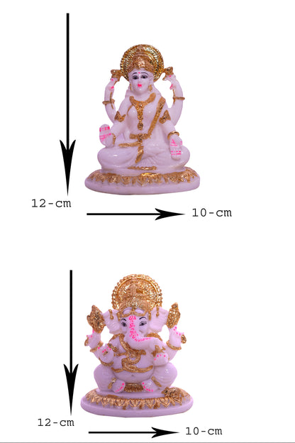 Laxmi Ganesh statue white - Indian Gods and Goddess idols and gifts in marble dust ,Elegant Laxmi-Ganesh Idols for Home & Office Décor | Perfect Marble Showpiece Gift for Birthday, Wedding, and Festivals