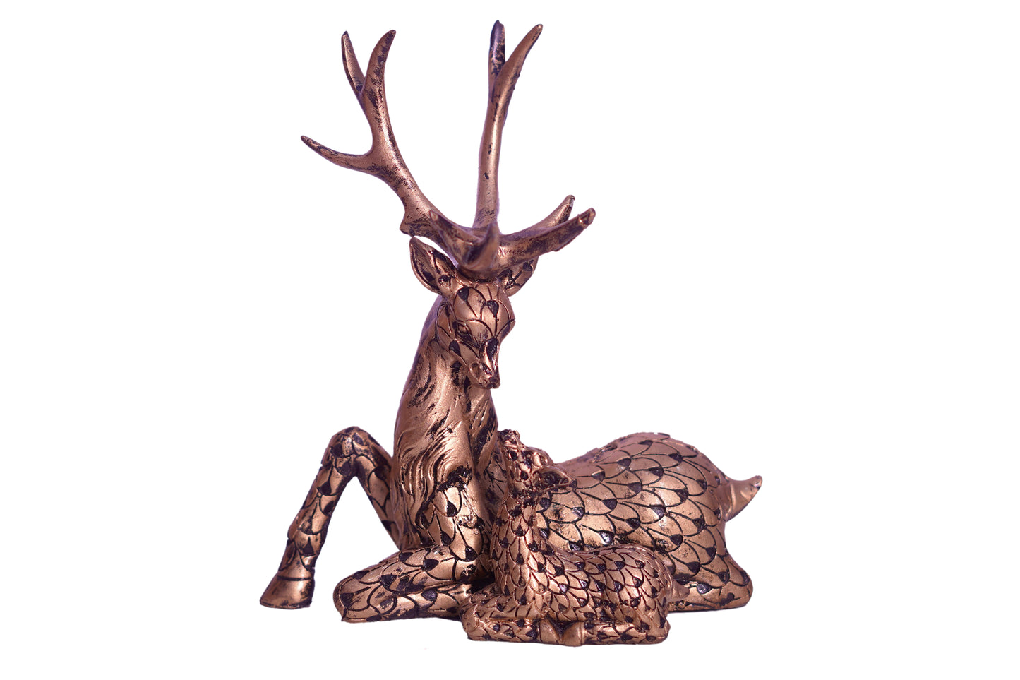 Hiran Showpiece Couple Resin Deers Showpiece Figurine Statue Deer Pair 2 Deer Showpiece for Home Decor & Office Decor (Set of 2)