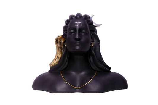 Adi Yogi Shiva Statue Big Size for Pooja, Home Decor - Black(Height - 25cm, Resin)