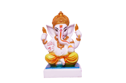 Ganesh ji with Raja Ji Spirtual , Marble Crush for Home Mandir| Temple | Showpiece