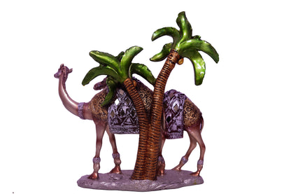 Luxurious Gold Camel Statue Set-Intricately Detailed Poly-Resin Home Decor Showpiece-Set of 2 Camels