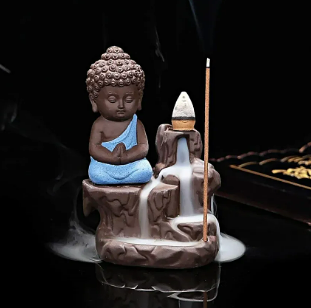 Cute Budha Smoke Fountain Backflow with 10 Free Cones