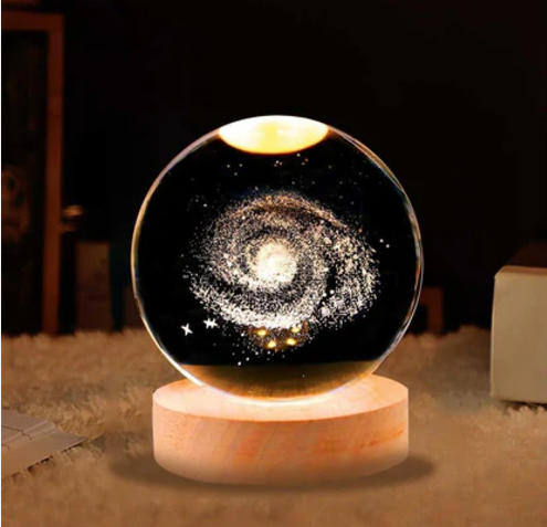 3D Galaxy Crystal Ball Night Light