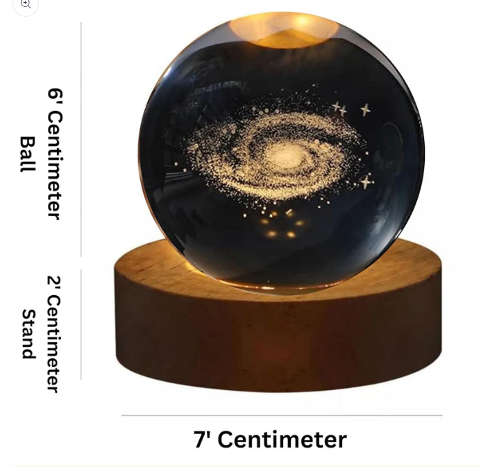 3D Galaxy Crystal Ball Night Light