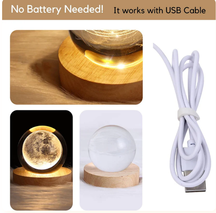 3D Galaxy Crystal Ball Night Light