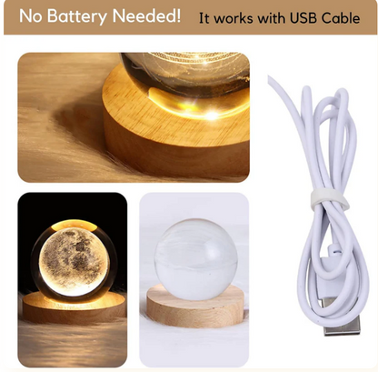 3D Galaxy Crystal Ball Night Light