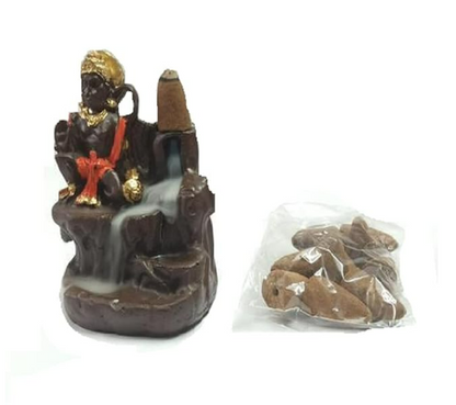 Cute Hanuman Smoke Fountain Backflow with 10 Free Cones