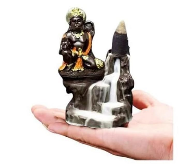 Cute Hanuman Smoke Fountain Backflow with 10 Free Cones