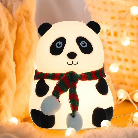 Cute Panda Silicon USB Rechargeable Night Light Lamp Night Lamp  (13 cm, White)