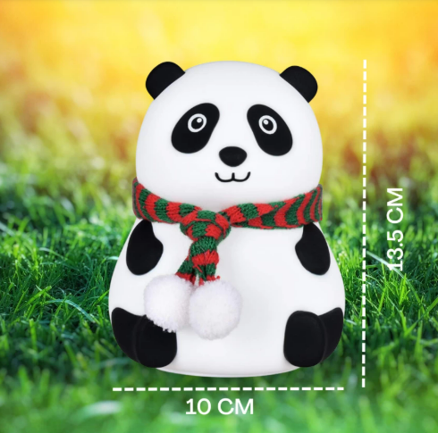 Cute Panda Silicon USB Rechargeable Night Light Lamp Night Lamp  (13 cm, White)