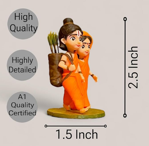 Siya Ram Idol Murti for Home Decor, Pooja Ghar and Car Dashboard