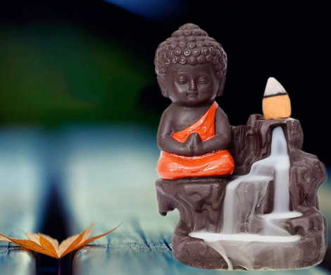 Cute Budha Smoke Fountain Backflow with 10 Free Cones