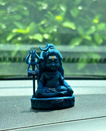 Baal Shiva Idol,Idol for Car Dashboard, Pooja & Gift | Lord Shiva Decorative Showpiece - 7 cm (Resin, Black)